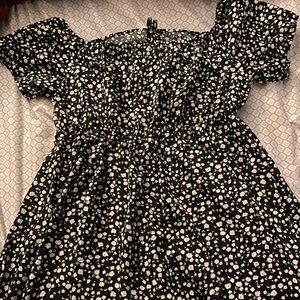 Black and white floral dress
